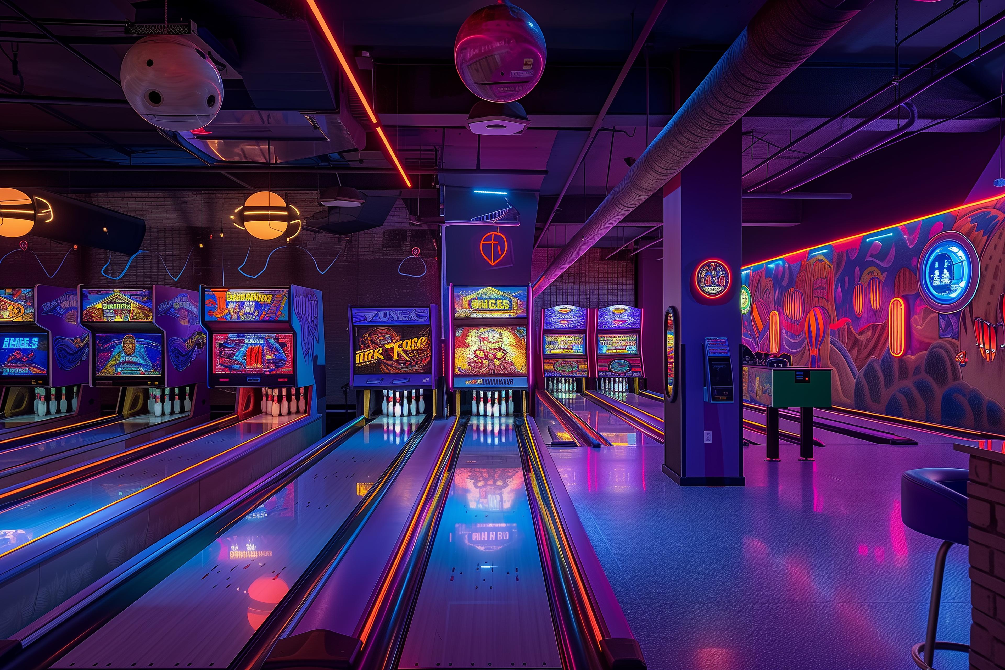 Arcade games inside a family entertainment centre